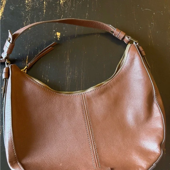 Fossil Women's Rich Brown Leather Hobo Bag - Picture 3 of 4